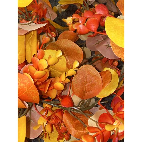 2Pk 6ft Artificial Fall Garland Maple Leaves Autumn Home Mantel Table Decoration - Picture 10 of 13